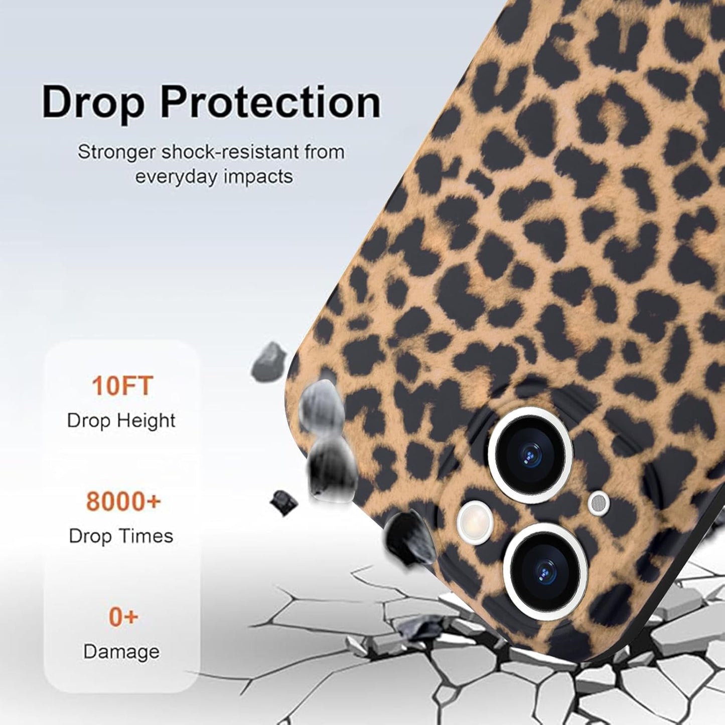 SupraCalm Aesthetic Tortoise Shell Phone Case for iPhone 13 14 15 16, Retro Cool Girl Leopard Print Classic Leopard Full Camera Protective