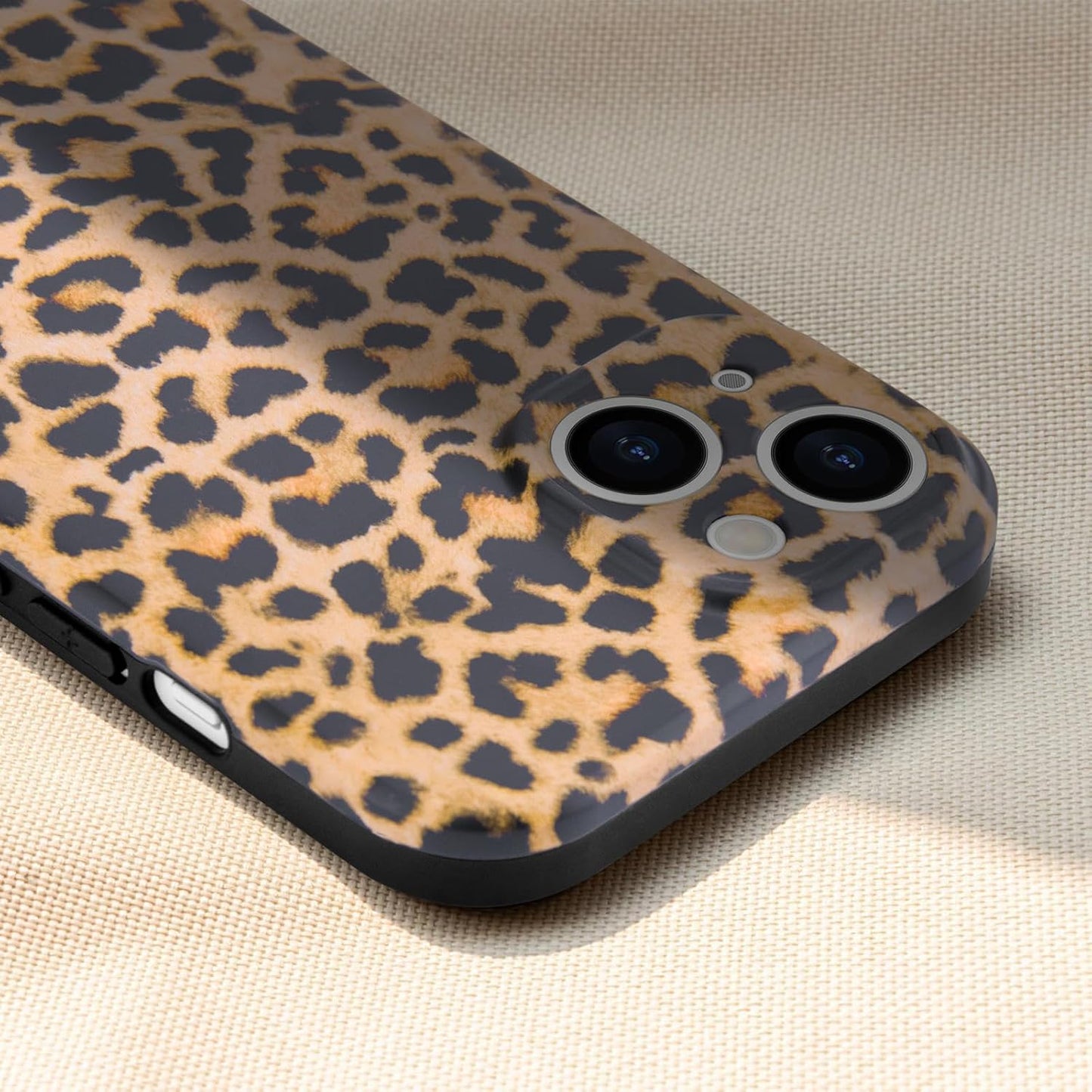 SupraCalm Aesthetic Tortoise Shell Phone Case for iPhone 13 14 15 16, Retro Cool Girl Leopard Print Classic Leopard Full Camera Protective