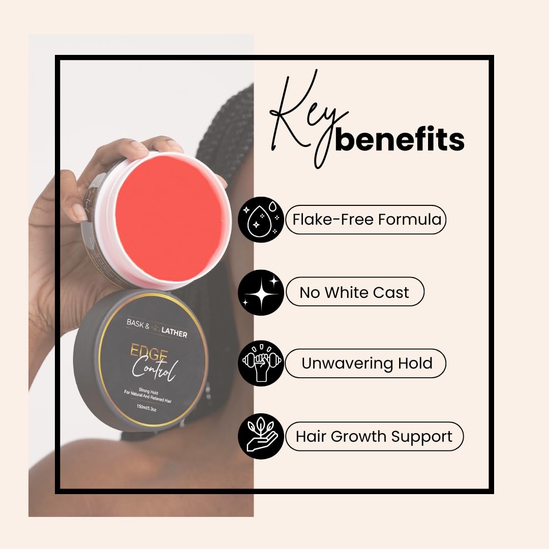 Strong Hold Edge Control Gel – Long-Lasting, Non-Greasy, Non-Flaking, With Castor Oil
