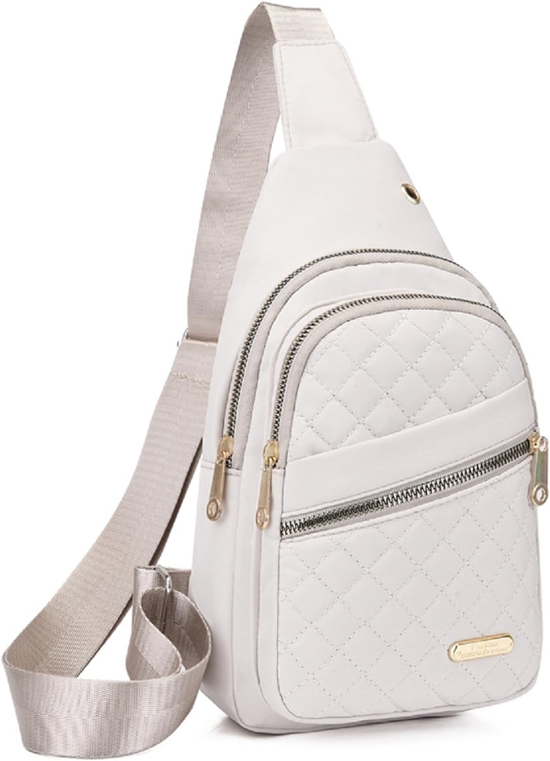 Solid Color Quilted Fanny Pack, Casual Cross Body Bag for Women Men, Chest Bag Daypack
