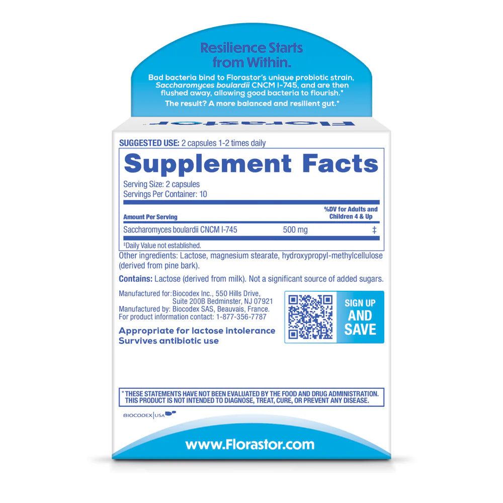 Florastor® Dual Action Probiotic Supplement