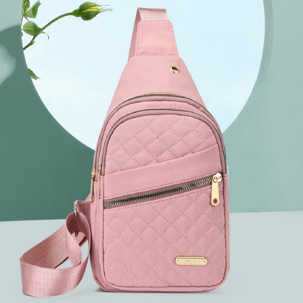 Solid Color Quilted Fanny Pack, Casual Cross Body Bag for Women Men, Chest Bag Daypack