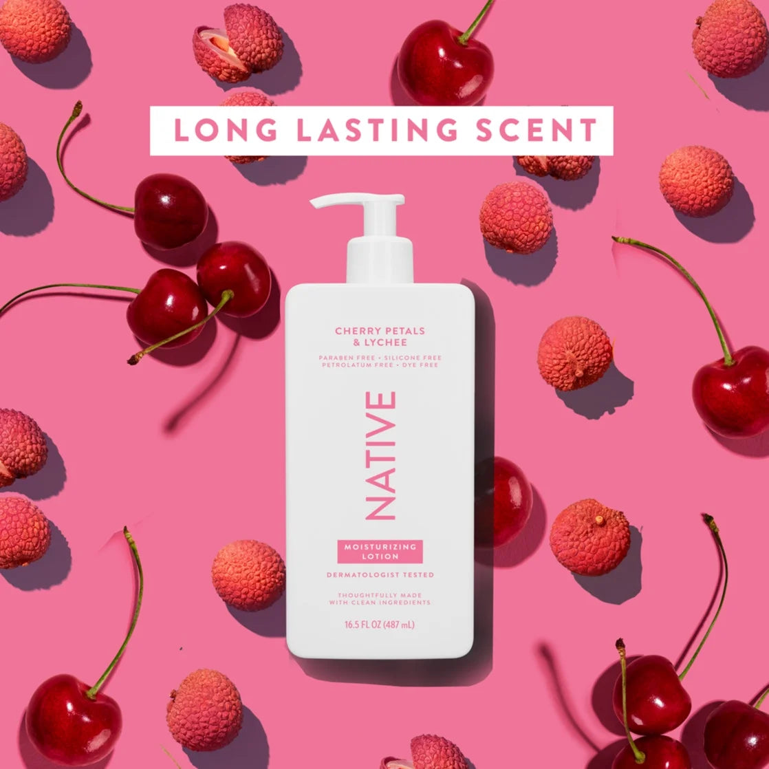 Native Cherry Petals & Lychee /Cucumber & MintMoisturizing/Eucalyptus &MintMoisturizing Scent Hand and Body Lotion 16.5 oz