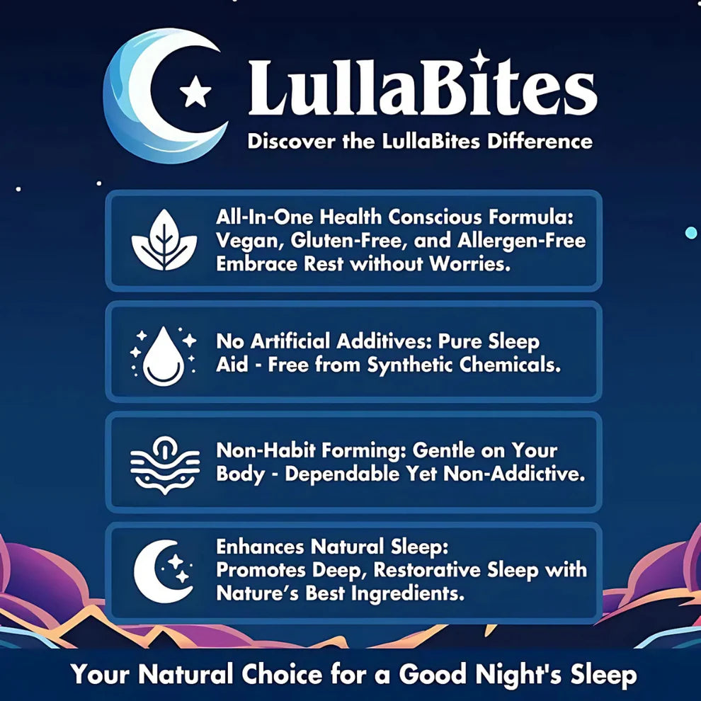 LullaBites Natural Sleep Gummies - 30 Servings -Sweet Strawberry Stars