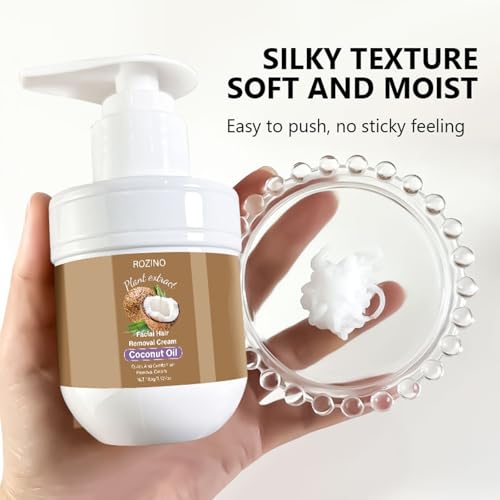 Coconut Oil Facial Hair Remover Cream – Painless & Sensitive Skin Safe