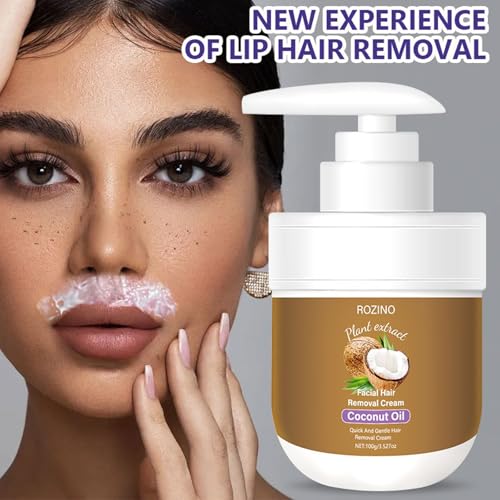 Coconut Oil Facial Hair Remover Cream – Painless & Sensitive Skin Safe