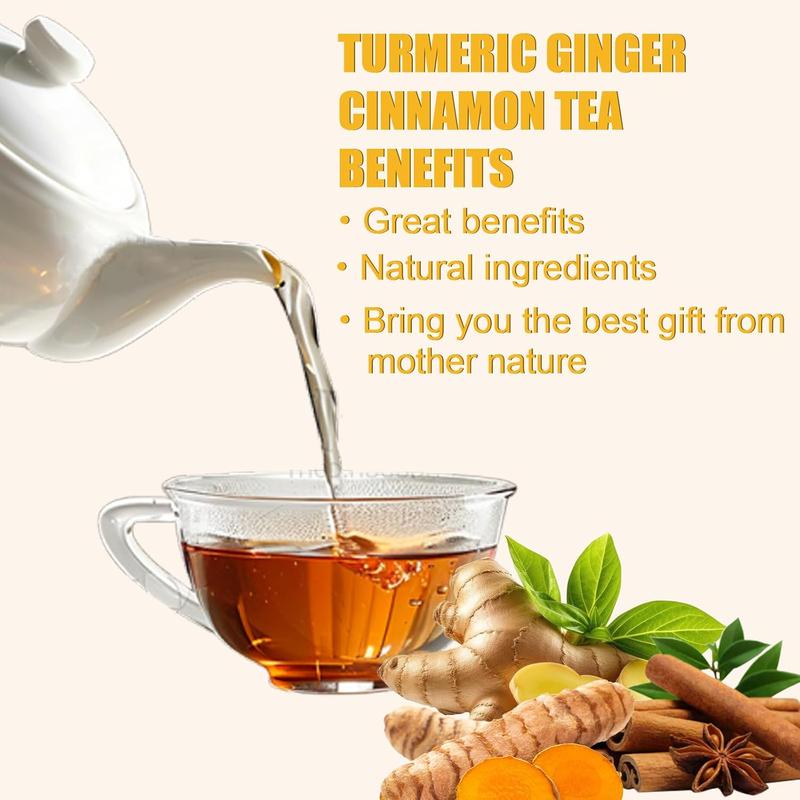Turmeric Ginger Cinnamon Tea – 120 Bags | 100% Natural Herbal Blend for Wellness & Digestion