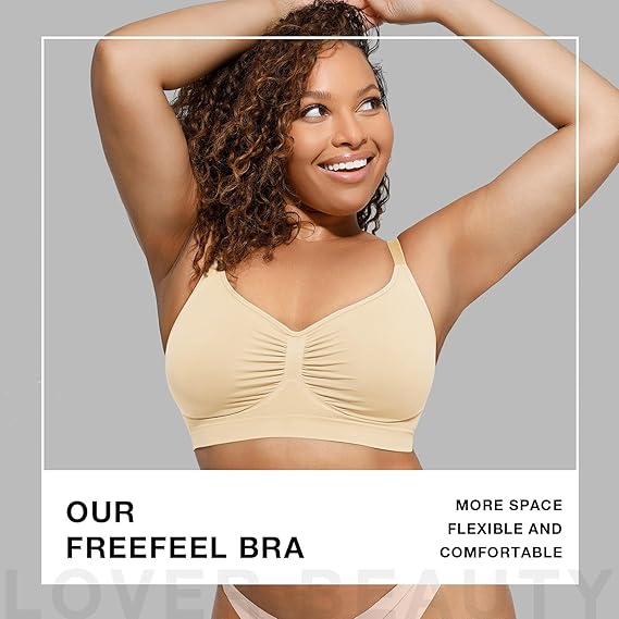 Lover-Beauty Women's Bra - Wireless Seamless Bra, Elastic Comfort, Wire-Free, Everyday Bra