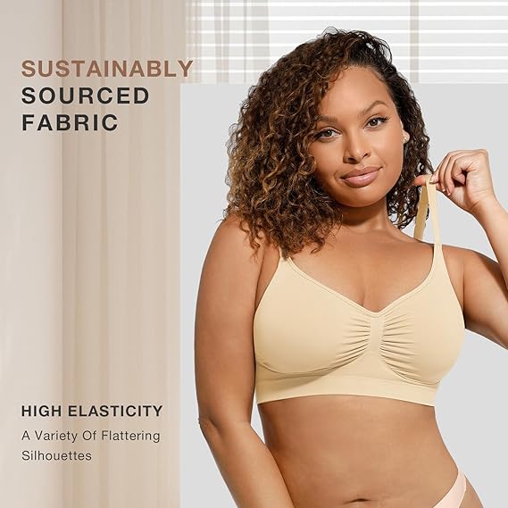 Lover-Beauty Women's Bra - Wireless Seamless Bra, Elastic Comfort, Wire-Free, Everyday Bra