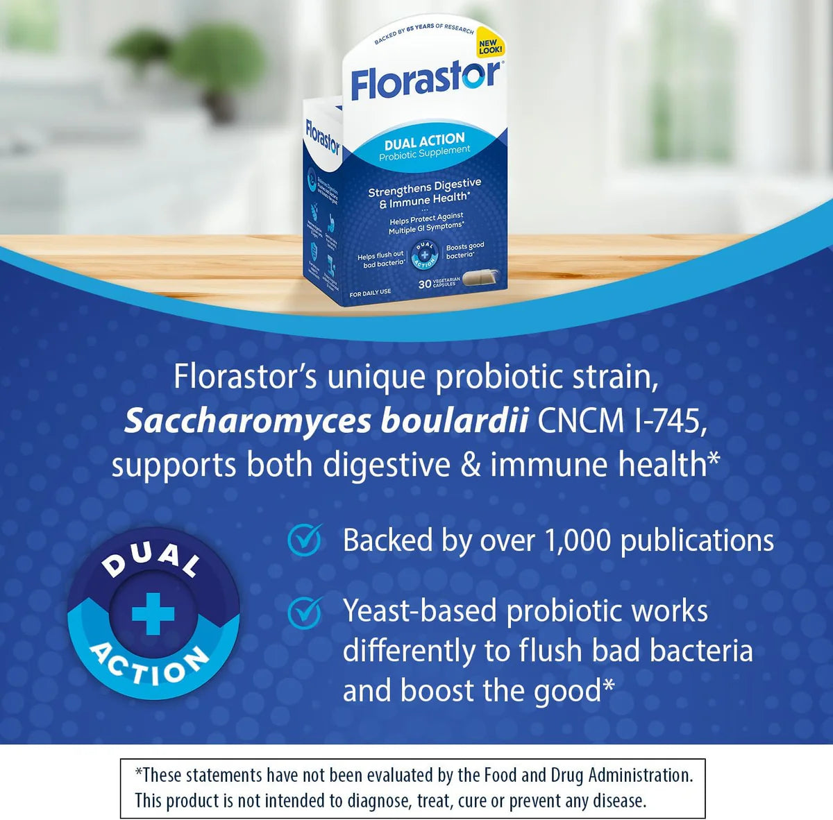 Florastor® Dual Action Probiotic Supplement