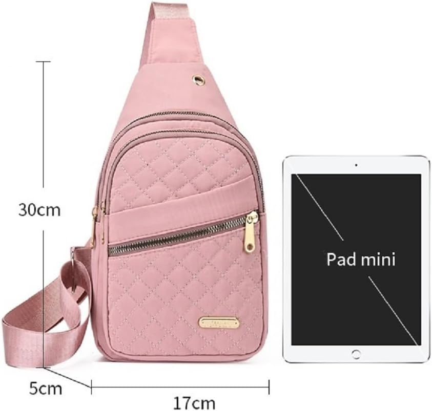 Solid Color Quilted Fanny Pack, Casual Cross Body Bag for Women Men, Chest Bag Daypack