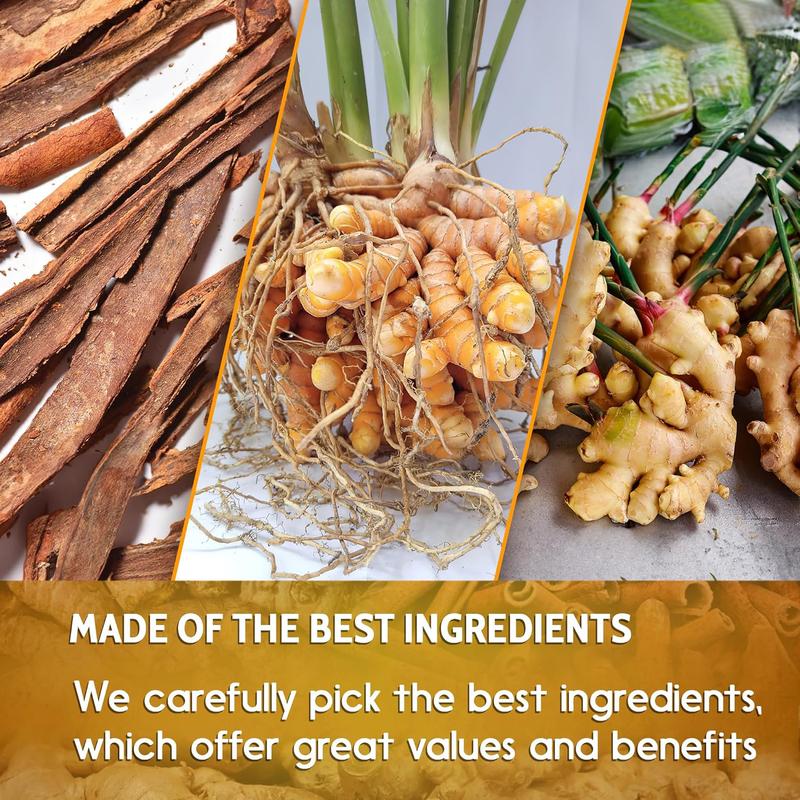 Turmeric Ginger Cinnamon Tea – 120 Bags | 100% Natural Herbal Blend for Wellness & Digestion