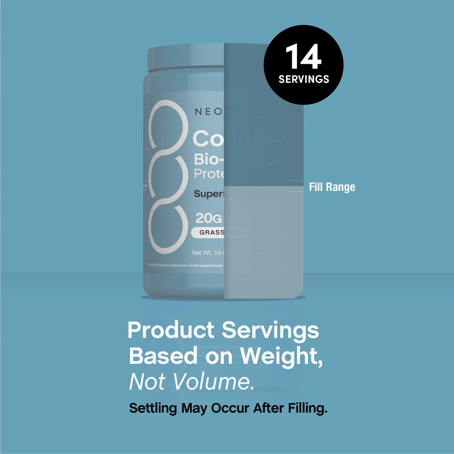 NeoCell Collagen Bio-Peptides Powder 20oz – Grassfed Collagen Protein