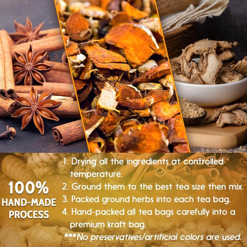 Turmeric Ginger Cinnamon Tea – 120 Bags | 100% Natural Herbal Blend for Wellness & Digestion