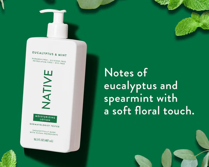 Native Cherry Petals & Lychee /Cucumber & MintMoisturizing/Eucalyptus &MintMoisturizing Scent Hand and Body Lotion 16.5 oz