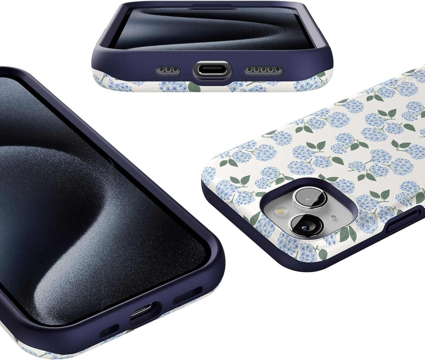 Nantucket Cottage | Blue Hydrangea | Compatible with MagSafe | Bold Protective Design