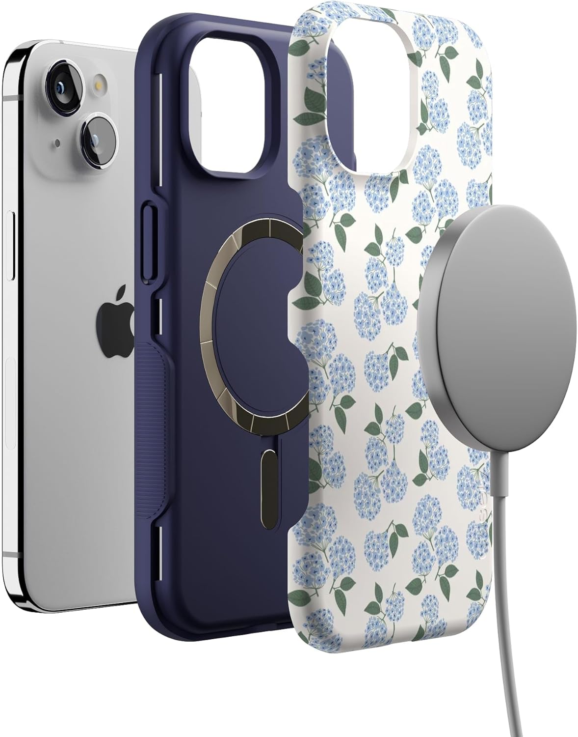 Nantucket Cottage | Blue Hydrangea | Compatible with MagSafe | Bold Protective Design