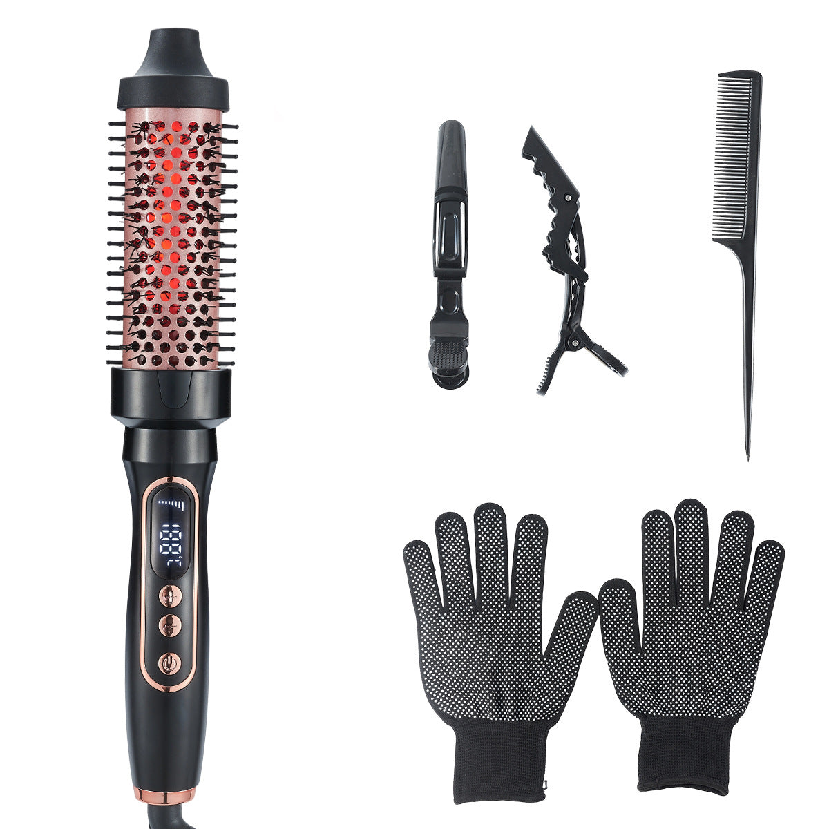 Thermal Brush for Blowout Look, 1 1/2 inch Ionic Heated Nylon Brush Get Natural Curls, Rose Gold