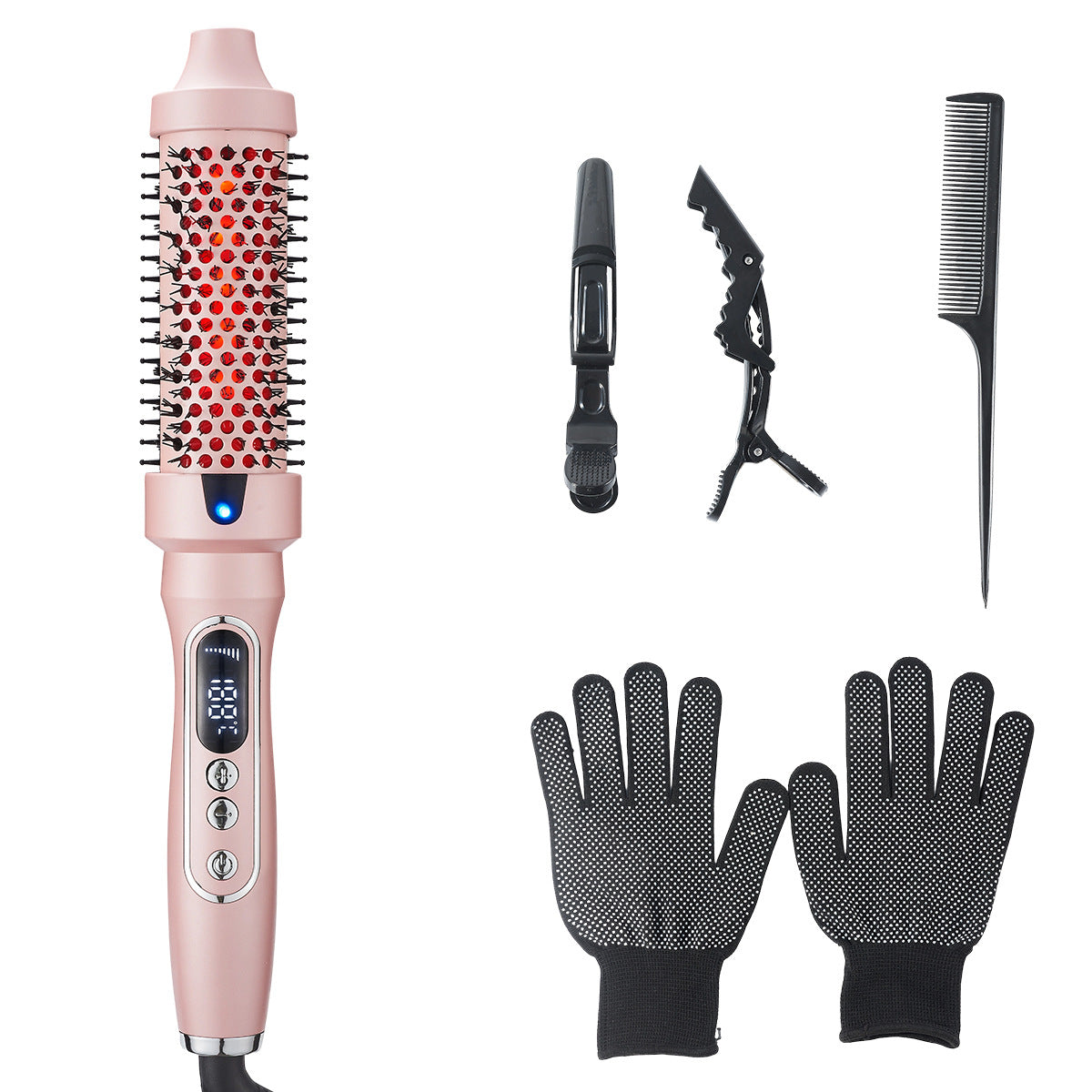 Thermal Brush for Blowout Look, 1 1/2 inch Ionic Heated Nylon Brush Get Natural Curls, Rose Gold