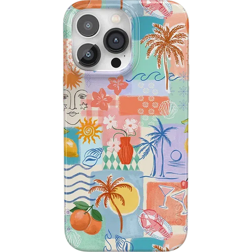 Supra-Calm iPhone Case | Tropical Heat | Beachy Collage | Compatible with MagSafe | Bold Protective Case Design