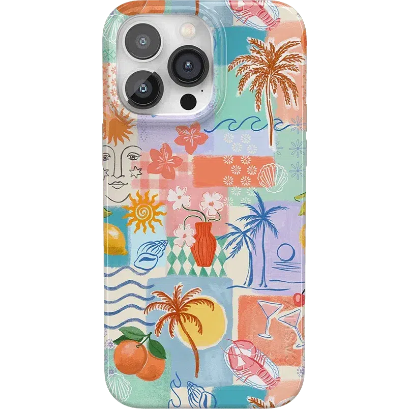 Supra-Calm iPhone Case | Tropical Heat | Beachy Collage | Compatible with MagSafe | Bold Protective Case Design