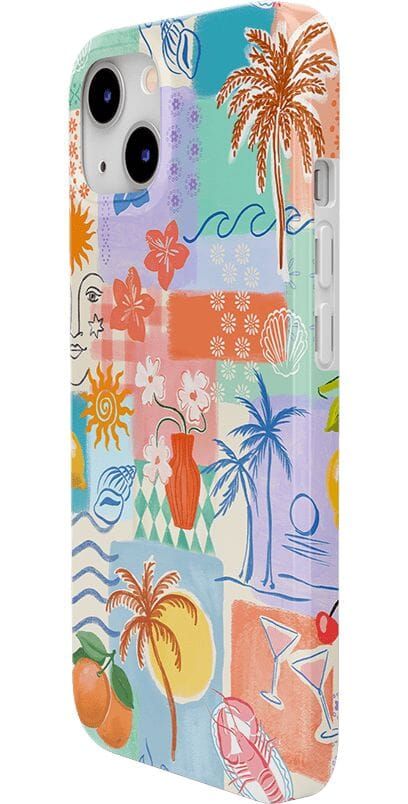 Supra-Calm iPhone Case | Tropical Heat | Beachy Collage | Compatible with MagSafe | Bold Protective Case Design