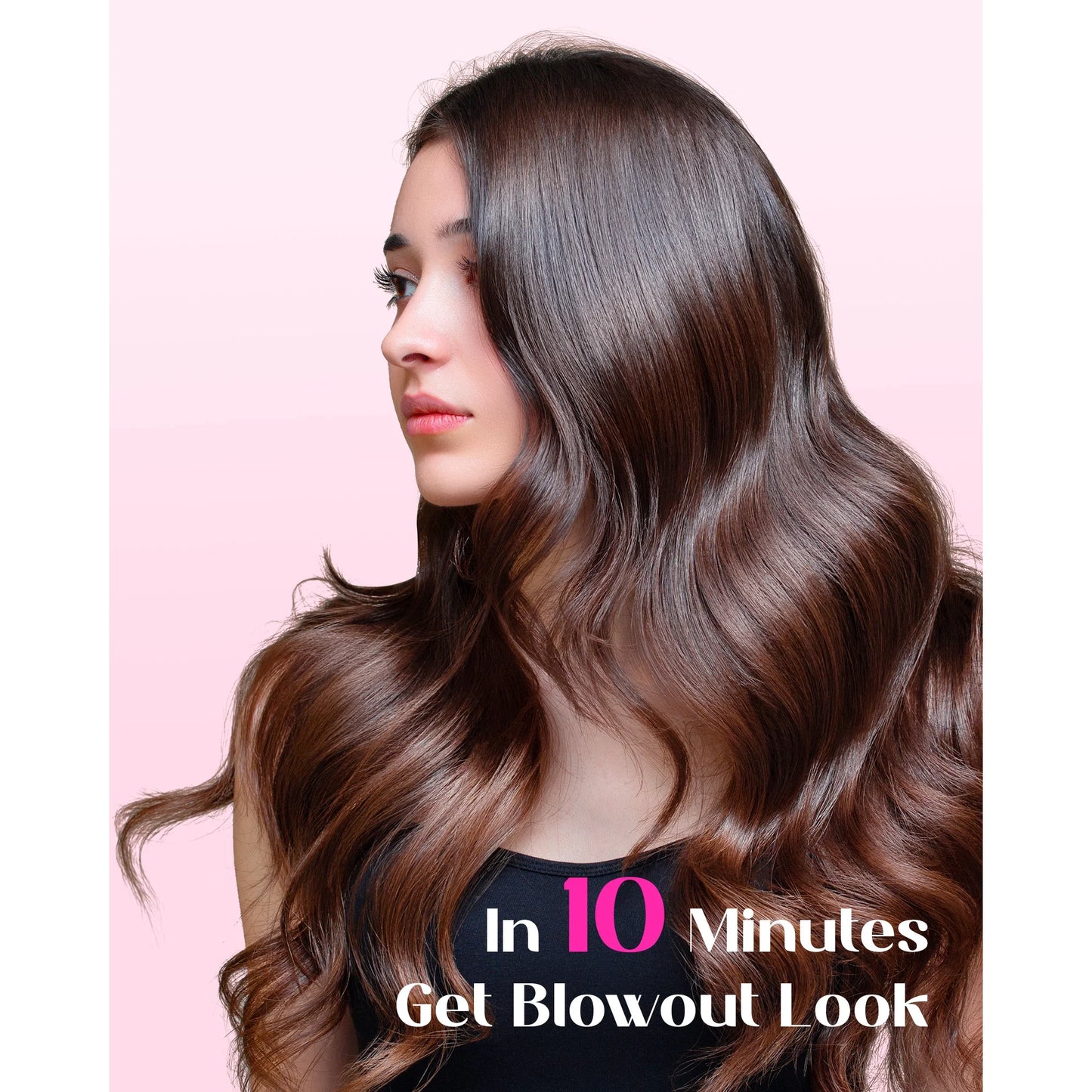 Thermal Brush for Blowout Look, 1 1/2 inch Ionic Heated Nylon Brush Get Natural Curls, Rose Gold