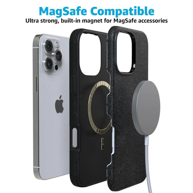 Supra-Calm iPhone Case | Midnight Onyx | Black Shimmer | Compatible with MagSafe | Bold Protective Case Design