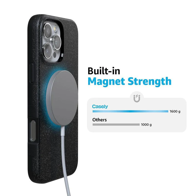 Supra-Calm iPhone Case | Midnight Onyx | Black Shimmer | Compatible with MagSafe | Bold Protective Case Design