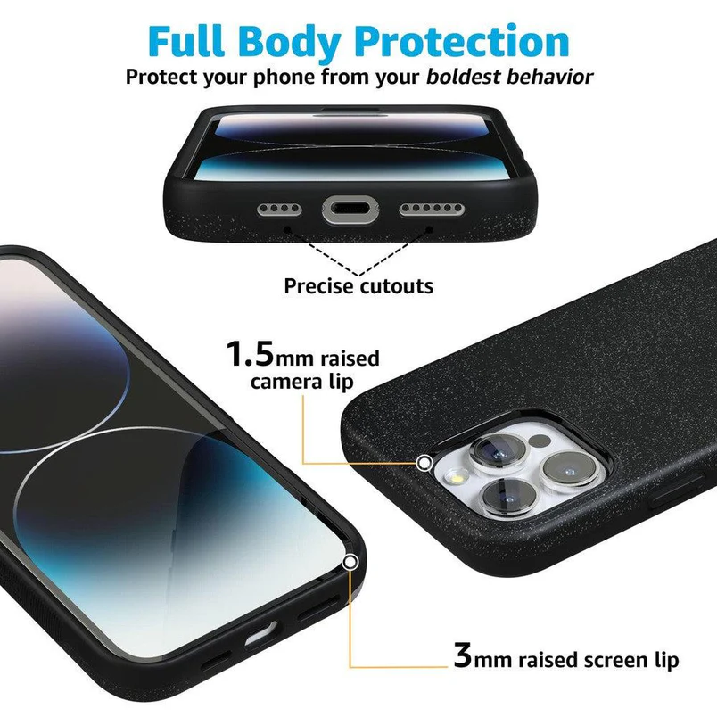 Supra-Calm iPhone Case | Midnight Onyx | Black Shimmer | Compatible with MagSafe | Bold Protective Case Design