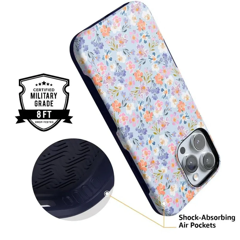 Supra-Calm iPhone Case | Poppy Meadows | Pastel Floral | Bold Protective Design | Compatible with MagSafe