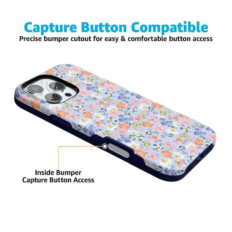 Supra-Calm iPhone Case | Poppy Meadows | Pastel Floral | Bold Protective Design | Compatible with MagSafe