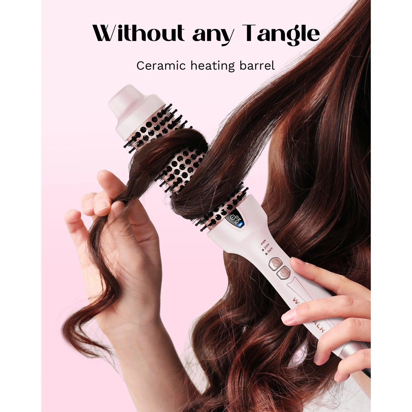 Thermal Brush for Blowout Look, 1 1/2 inch Ionic Heated Nylon Brush Get Natural Curls, Rose Gold