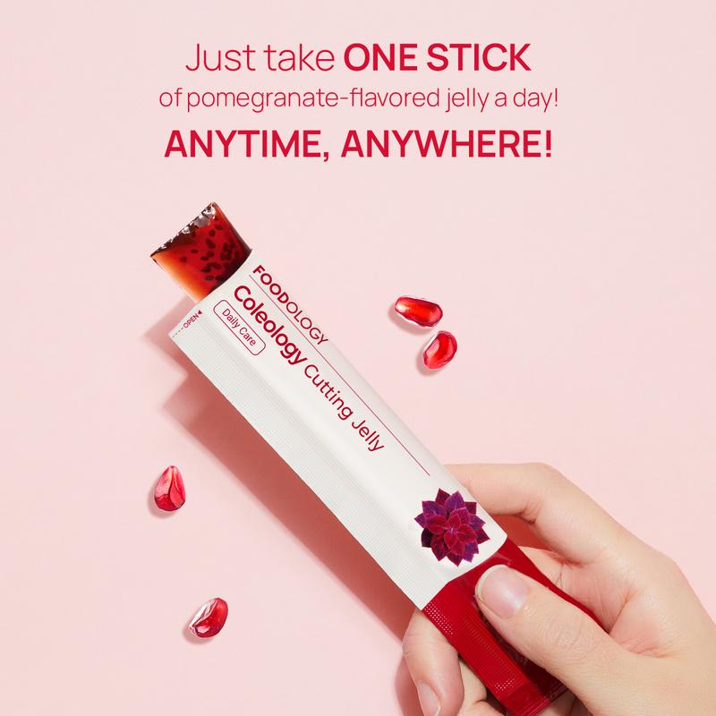 Coleology Cutting Jelly 10days - Garcinia Cambogia (HCA), Chia Seeds Collagen, Hyaluronic Acid, Pomegranate Flavored 8.81 oz /10 Sticks