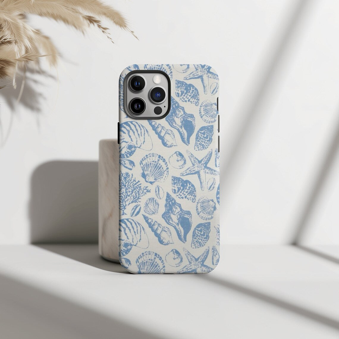 Summer Coastal Seashell Phone Case, Cute Ocean Inspired Aesthetic iPhone 15 14 13 12 11 Pro Max 8 Plus X, Samsung Galaxy S23 S22 S20 Ultra
