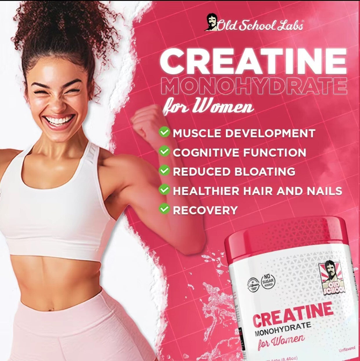 Creatine Monohydrate for Women – 240g (30 Servings)