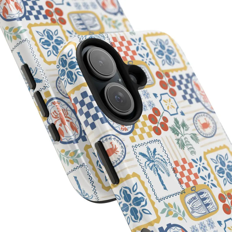 Sardine Phone Case Fisherman Aesthetic Italian Summer Protective Mediterranean Phone Cases Coastal Preppy La Dolce Vita