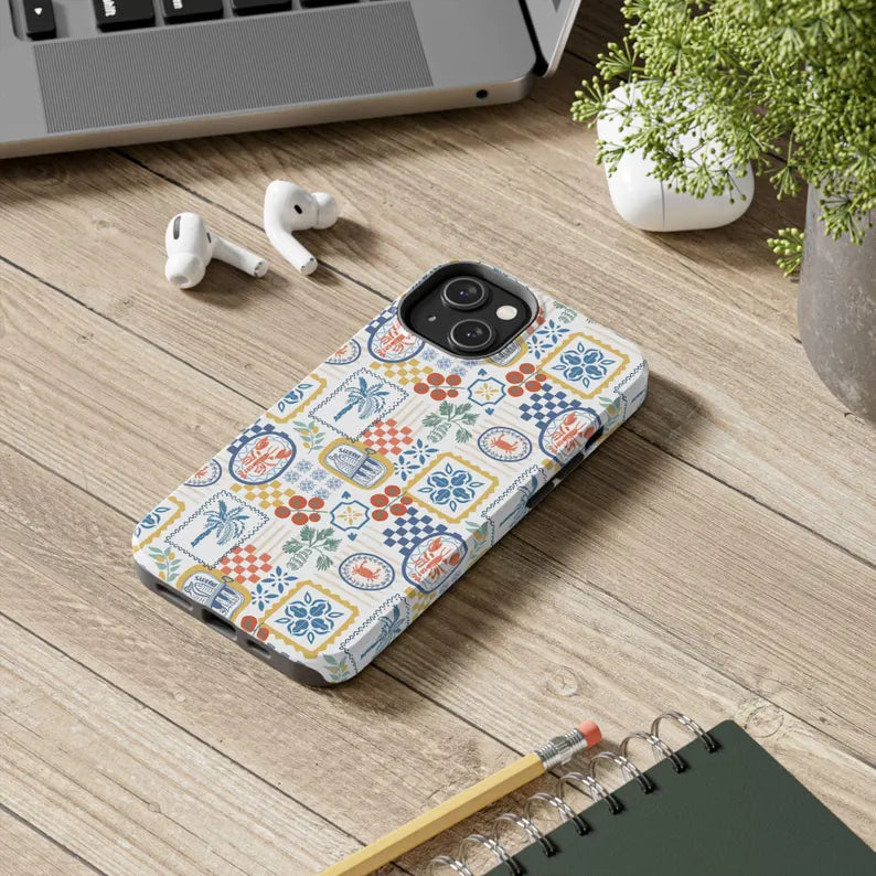 Sardine Phone Case Fisherman Aesthetic Italian Summer Protective Mediterranean Phone Cases Coastal Preppy La Dolce Vita