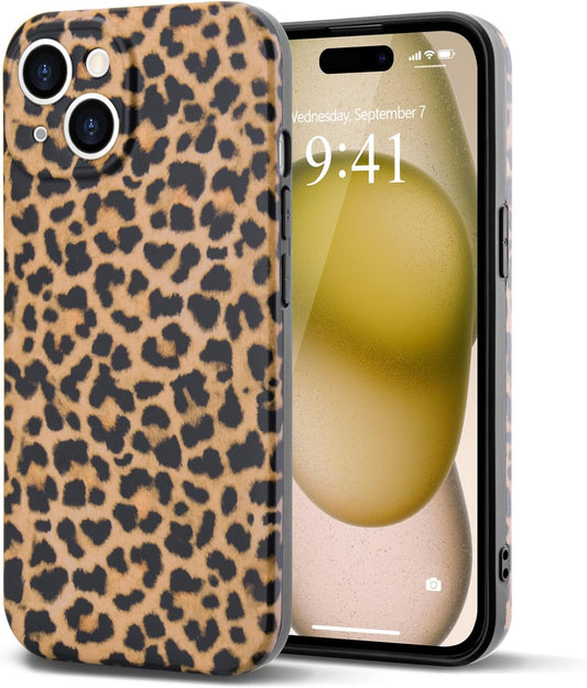 SupraCalm Aesthetic Tortoise Shell Phone Case for iPhone 13 14 15 16, Retro Cool Girl Leopard Print  Classic Leopard Full Camera Protective
