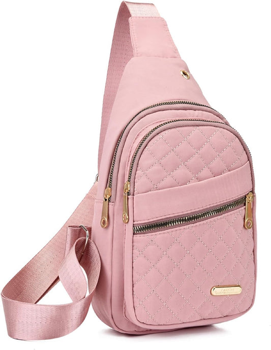 Solid Color Quilted Fanny Pack, Casual Cross Body Bag for Women Men, Chest Bag Daypack