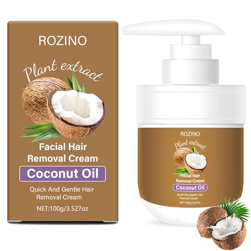 Coconut Oil Facial Hair Remover Cream – Painless & Sensitive Skin Safe
