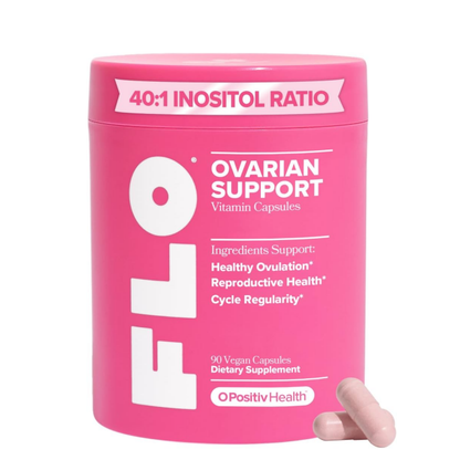 O Positiv FLO Ovarian Health Support - Hormone Balance for Women, Supplement with DIM, Myo & D-Chiro Inositol, Folic Acid - Supports Healthy Ovulation, Cycle Regularity - 30 Servings
