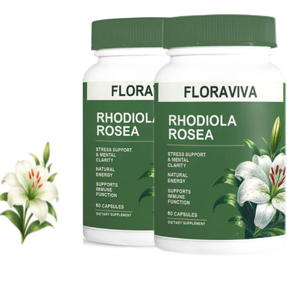 Rhodiola Rosea Capsules - Floravida for Energy, Focus, Mood - 60 Capsules