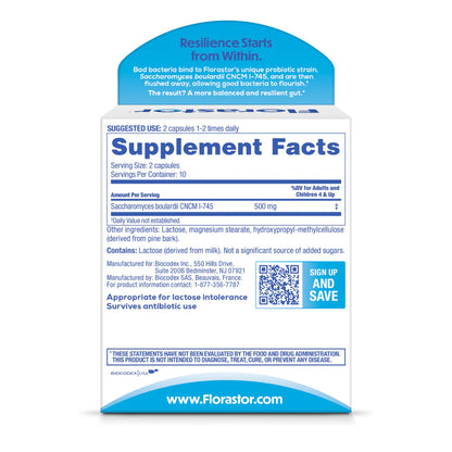 Florastor® Dual Action Probiotic Supplement