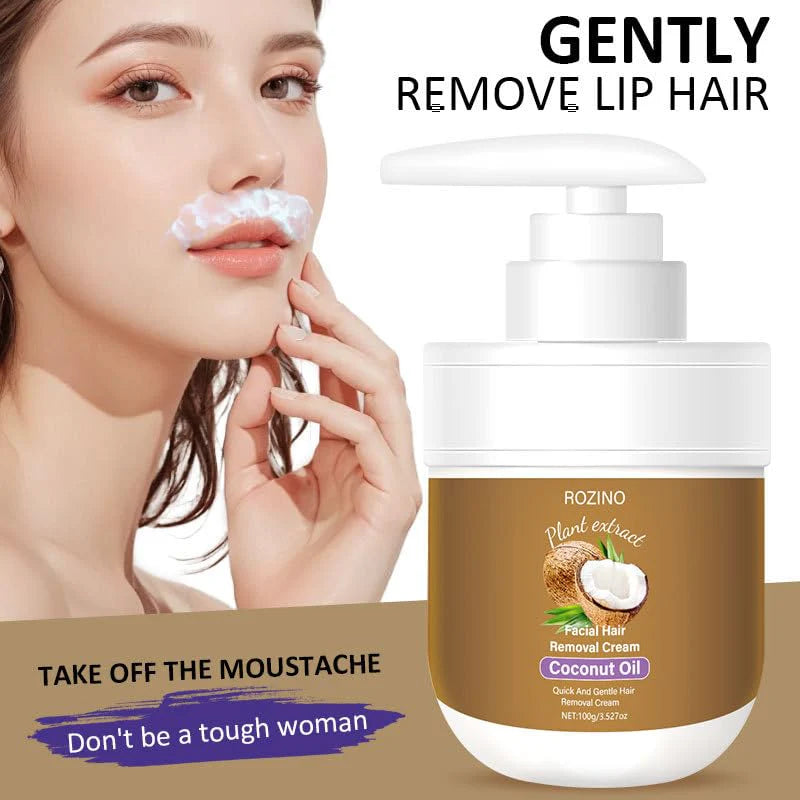 Coconut Oil Facial Hair Remover Cream – Painless & Sensitive Skin Safe