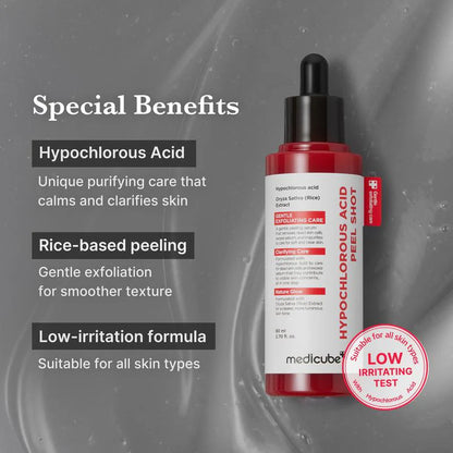 Hypochlorous Acid Rice Peel Shot Duo For Face & Body