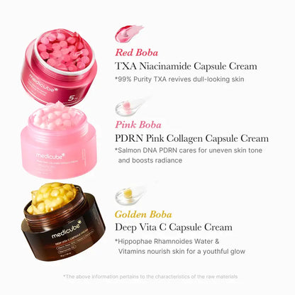 Mix & Match Boba Cream Set | Tiktok Viral Capsule Creams for Uneven Skin Tone, Glow Hydration, Korean Skincare, K-beauty