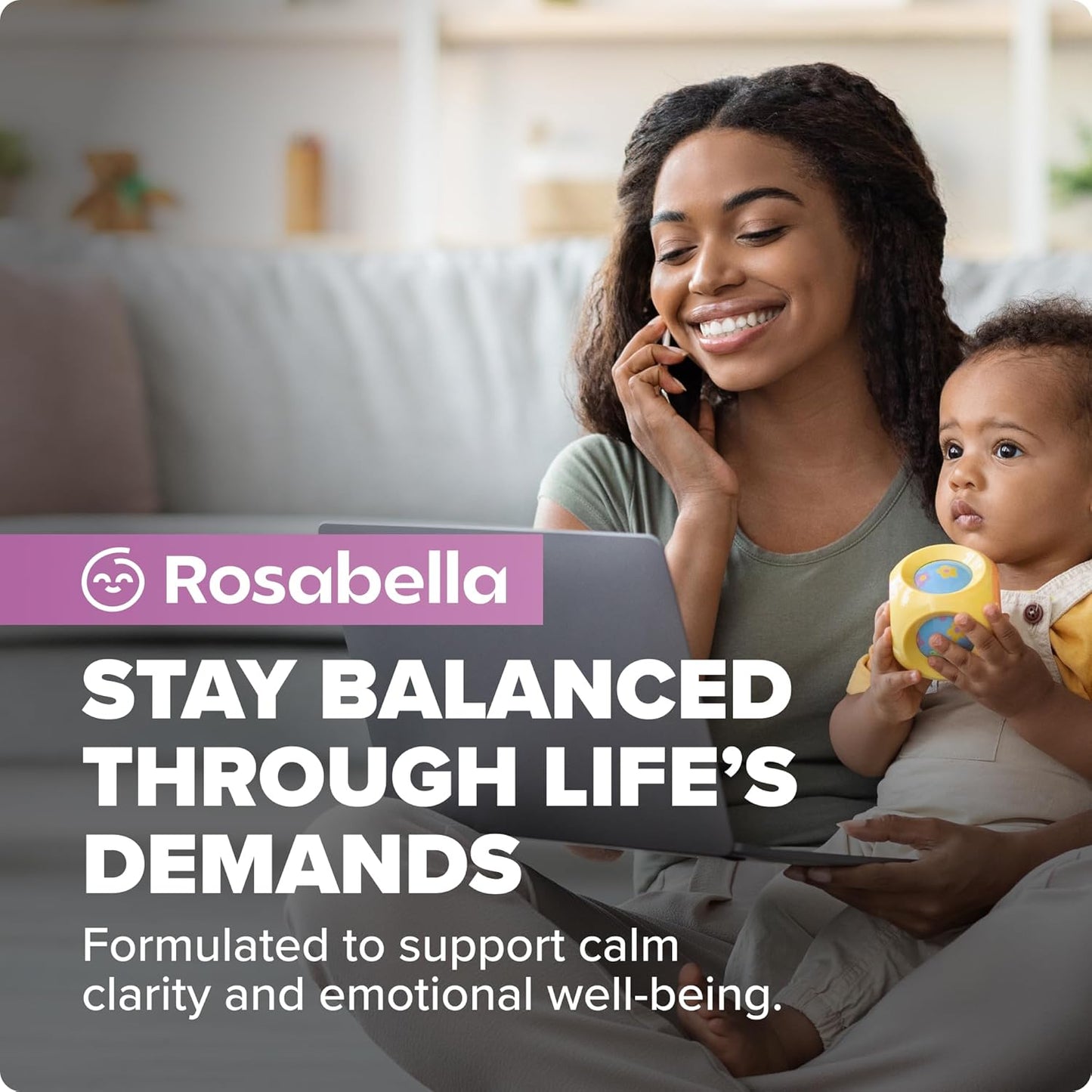 Rosabella Saffron Blend – Mood & Focus Support – Saffron, B6, Magnesium – 60 Capsules