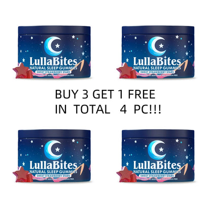 LullaBites Natural Sleep Gummies - 30 Servings -Sweet Strawberry Stars