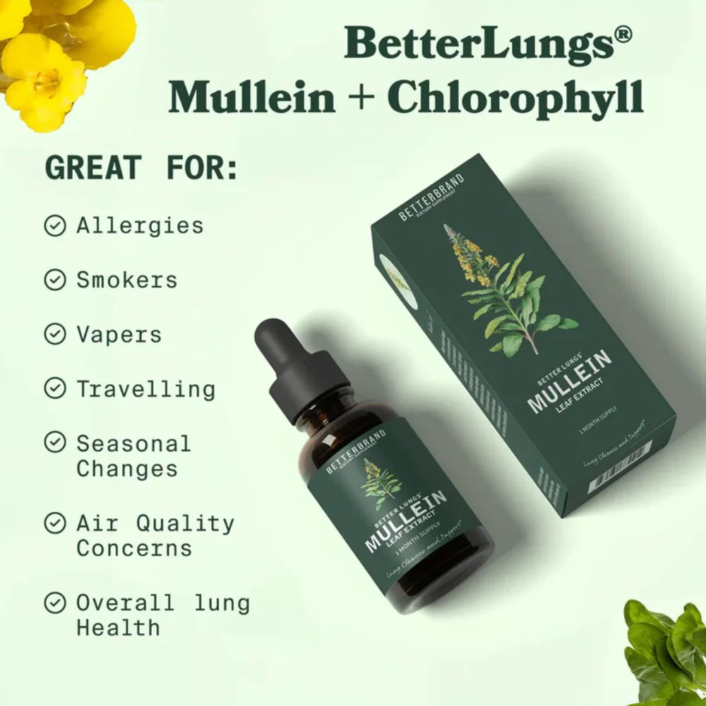 Natural Lung Cleanse Supplement – Mullein & Chlorophyll Formula